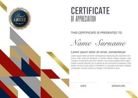 certificate template with luxury and modern pattern, Vector illustration