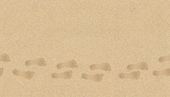 Seamless pattern Texture background Footprints of human feet on the Sand Beach background.Vector illustration Backdrop Endless Brown Beach sand dune with barefoot for Summer banner background. vector