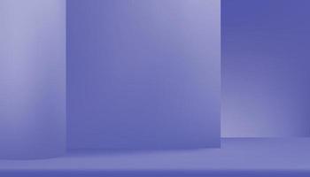de moda 2022 muy peri color. estudio de habitación vacía de fondo púrpura con estante. sala de pared de galería mini violeta con color de espacio de copia del año 2022. fondo para diseñadores vector