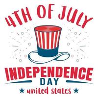 Happy 4th July Independence Day United States of America T-Shirt Design Vector