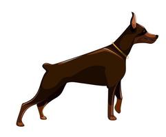 Vector image of a dog in a stance before an attack