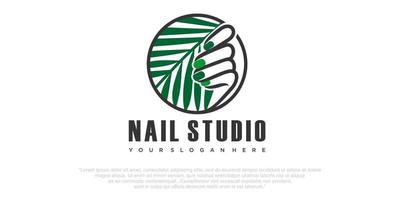 Nails logo collection with creative and unique element concept vector