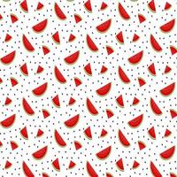 Pattern with pieces of watermelon on a background with watermelon seeds, background, card vector