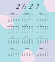 calendar for 2023 in minimalist style vector