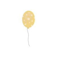 one yellow flying balloon with stars vector