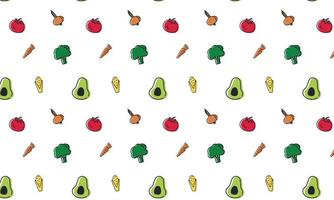 pattern of healthy variety of vegetables in color version vector