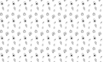 vegetable pattern in black and white vector