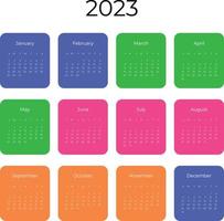 calendar for 2023 in minimalist style vector