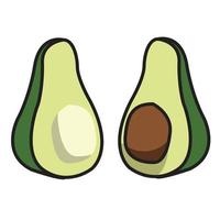 diseño de vector de ilustración de fruta de aguacate