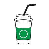 drink with straw icon vector design