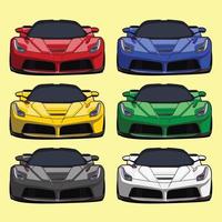 fast car color set vector design