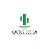 Creative Minimalist Cactus Logo Vector