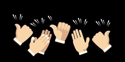 hands up applause hand draw. Hands clap illustration. Crowd ovation. flat design vector