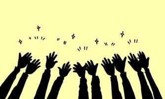 doodle of hands up,Hands clapping. applause gestures. congratulation business. vector illustration