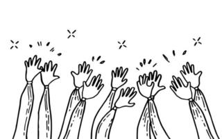 hand drawn of hands clapping ovation. applause, hands gesture on doodle style , vector illustration