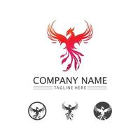 phoenix bird symbol and logo design vector illustration