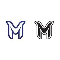 plantilla de logotipo de letra y fuente m vector