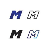 plantilla de logotipo de letra y fuente m vector