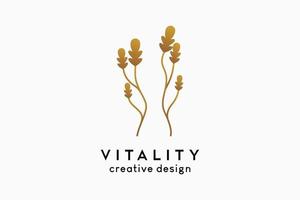 Simple and elegant feminine logo for beauty business, hand drawn leaf icon human body shape vector