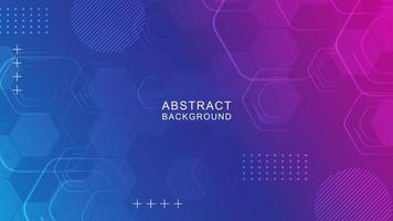 Abstract gradient geometric hexagonal background vector