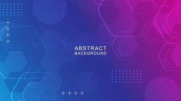 Abstract gradient geometric hexagonal background vector