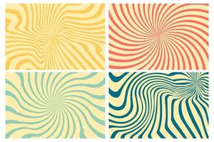 Groovy hippie 70s backgrounds with waves  swirl  twirl pattern vector