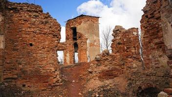 ruins of a red brick fortress photo