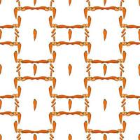 Geometric seamless pattern with carrots, carrot sticks and slices. Endless pattern with fresh vegetables for your design vector