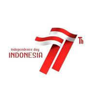 77 years independence day of indonesia logo vector