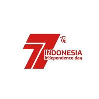 77 years independence day of indonesia logo vector