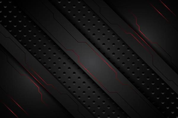 abstract metal carbon texture modern and edge lines red black on steel mesh. design futuristic technology background