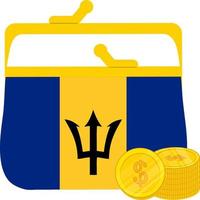 Barbados vector hand drawn flag, Barbados dollar
