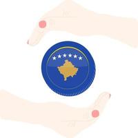 Kosovo vector hand drawn flag, EUR