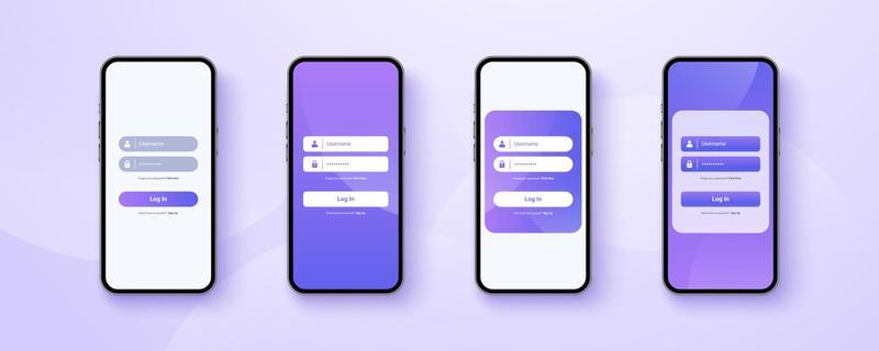 Sign up on smartphone screen in application realistic mockup phone