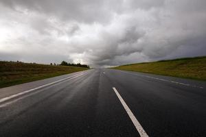the road in cloudy weather photo