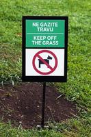 sign on a grass photo