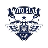 insignia del logotipo del club de aventura de motorcross dibujado a mano vector