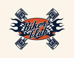 Hand Drawn Motorcross Adventure Club Logo Badge vector