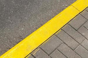 yellow line markings on the road photo