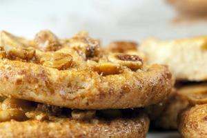 fresh crunchy cookies made from wheat flour and roasted peanuts photo