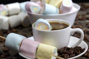 marshmallow is made in different colors of cylindrical shape photo