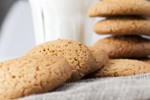 hard cookies baked with oatmeal and wheat flour photo