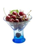 Gean - cherry in a bowl on white background photo