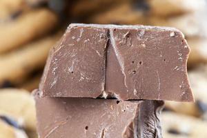 large chunks of milk chocolate on the table photo