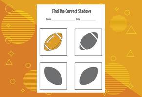 Find the correct shadow. Education developing worksheet. Matching game for kids. vector