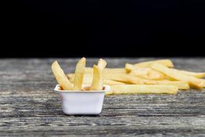 papas fritas frescas, de cerca foto