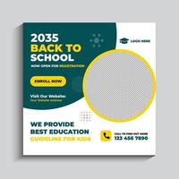 Back to School Social Media Post Template vector