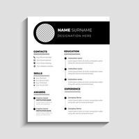 Business CV Resume Template Design vector