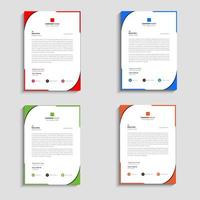 Clean and professional corporate company business letterhead template design with color variation vector