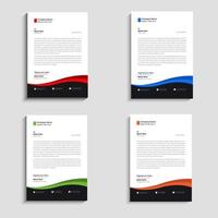 Clean and professional corporate company business letterhead template design with color variation vector